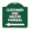 Signmission Customer and Visitor Parking W/ Left Arrow, Green & White Aluminum Sign, 18" x 18", GW-1818-24216 A-DES-GW-1818-24216 - alternate 1